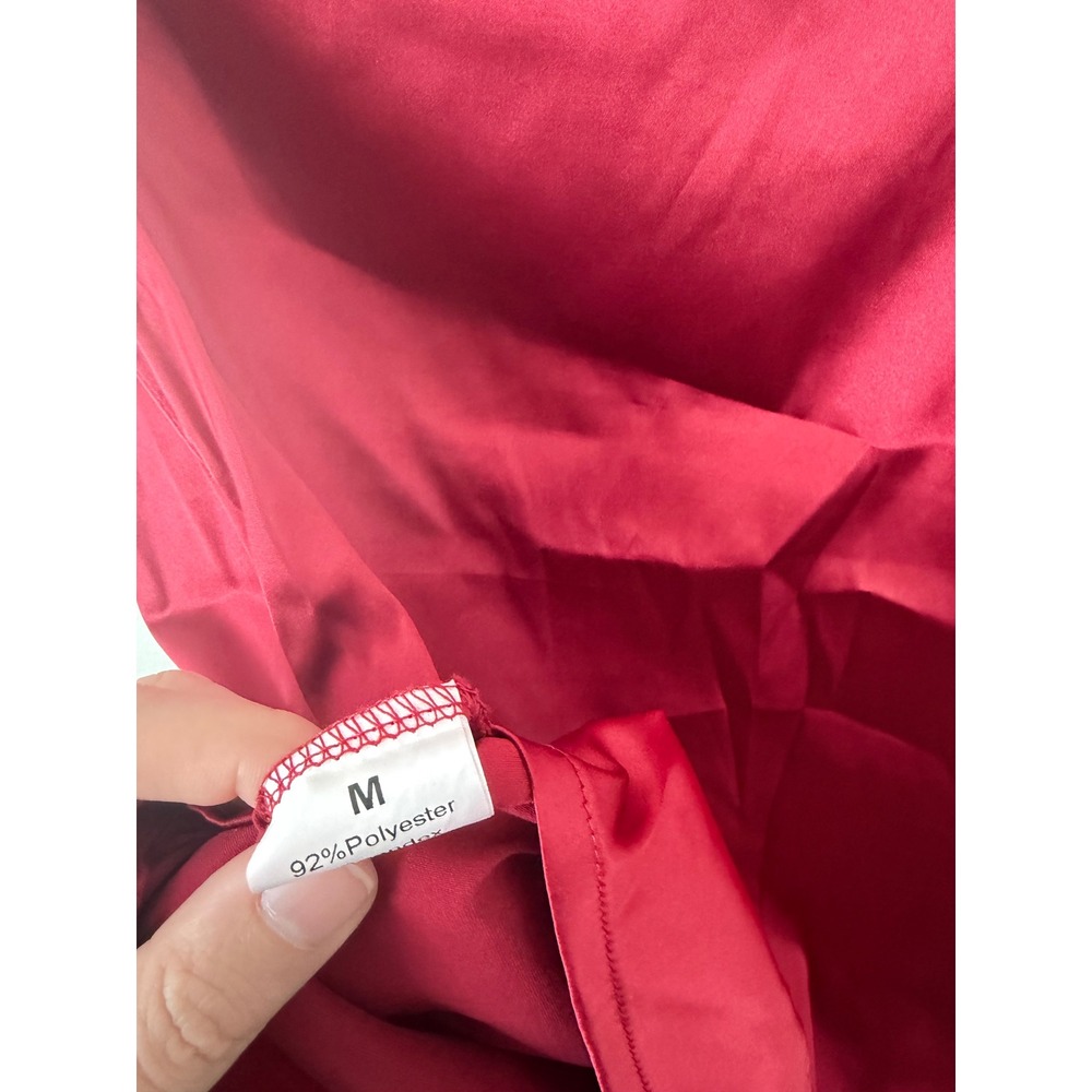 VIDUSSA Women's Off-Shoulder Silk Top – Red – Size Medium – NWT - Picture 5 of 5